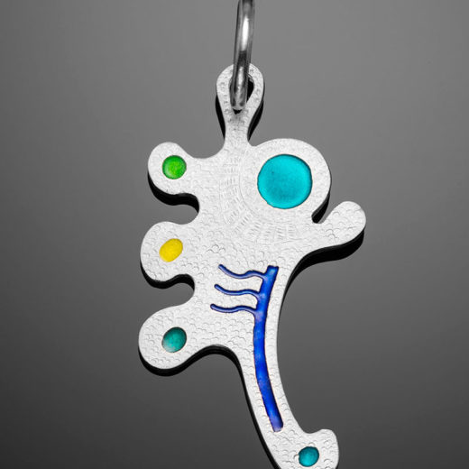 Ciondolo Anemone in argento e smalto